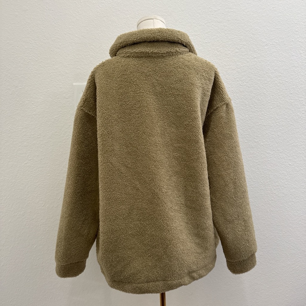 Tan Sherpa Pullover Quarter zip - Picture 2 of 5